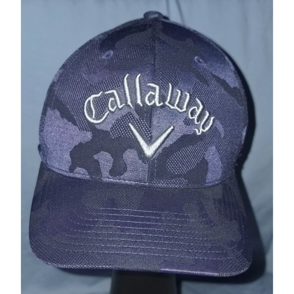 CALLAWAY Golf Hat Camo Golf Cap Snap Back OSFM Blue Black Baseball Cap